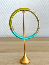 Charger l'image dans la galerie, Jonc en soie de cactus turquoise et vert olive