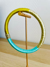 Charger l'image dans la galerie, Jonc en soie de cactus turquoise et vert olive
